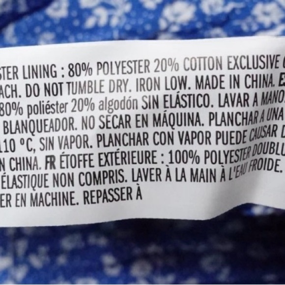 Hyacinth House Pai Mini Dress XL NWT Blue Ditsy Floral Cotton Smocked Puff Sleev - Picture 11 of 12